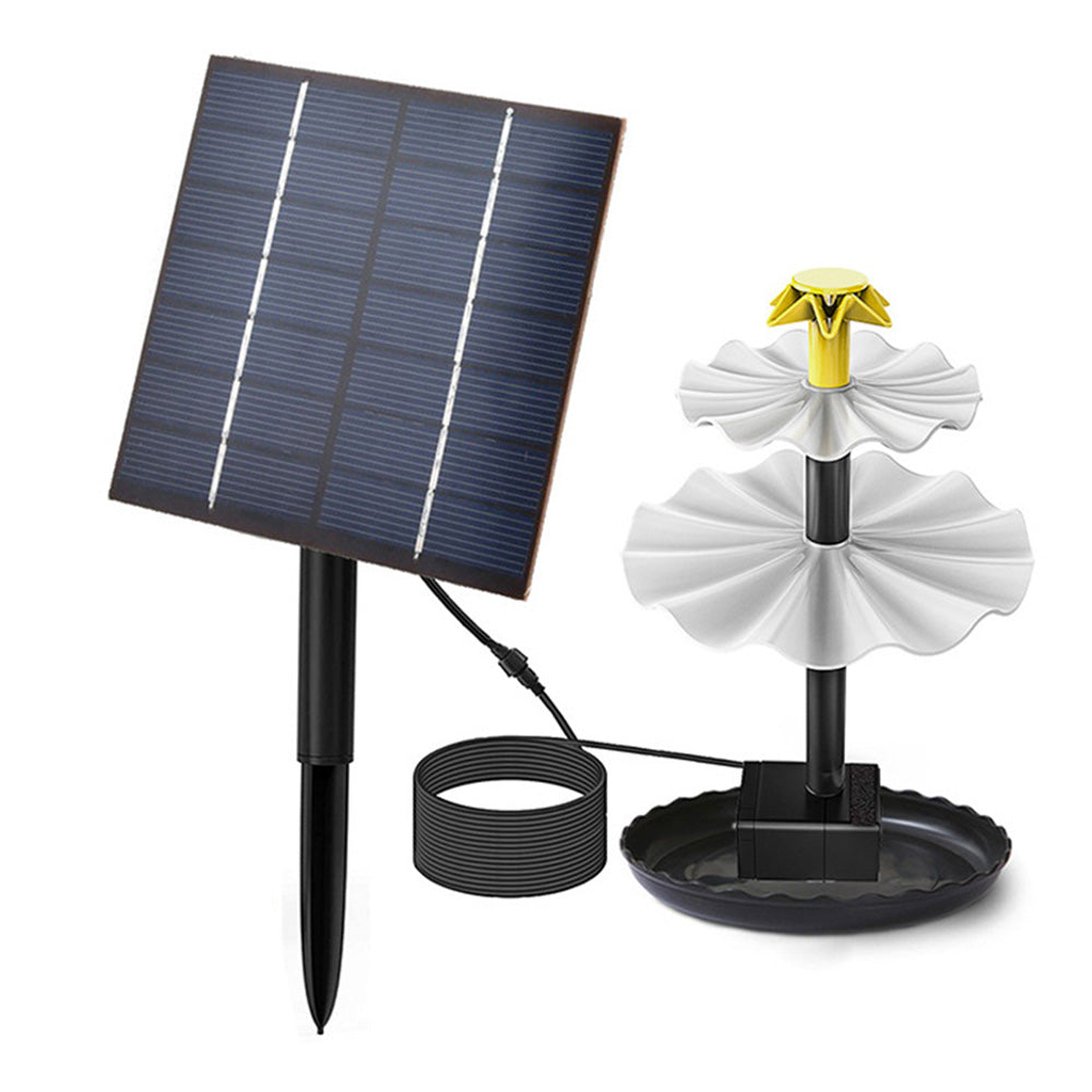 2.5W 3 Tiered Multifunctional Solar Bird Bath Fountain for Courtyard Patio Balcony