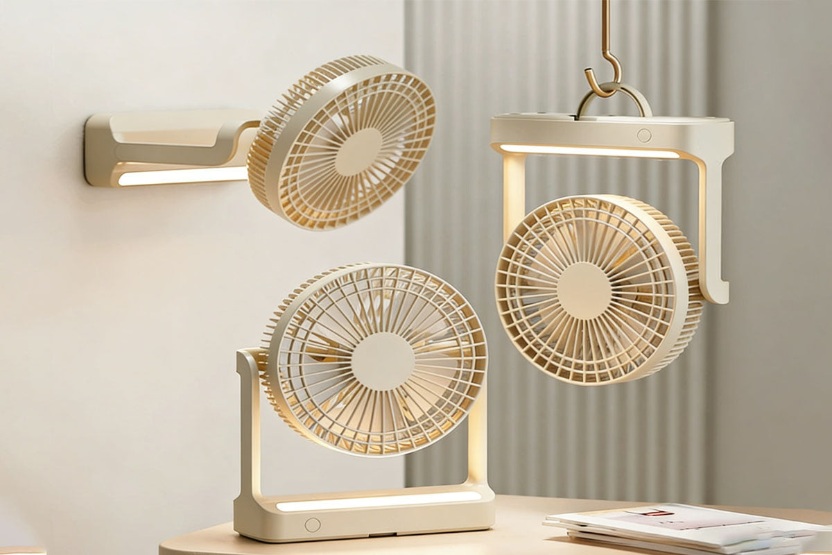 Desktop Fan with Night Light 330 Degree Swivel 3 Speeds USB Table Fan