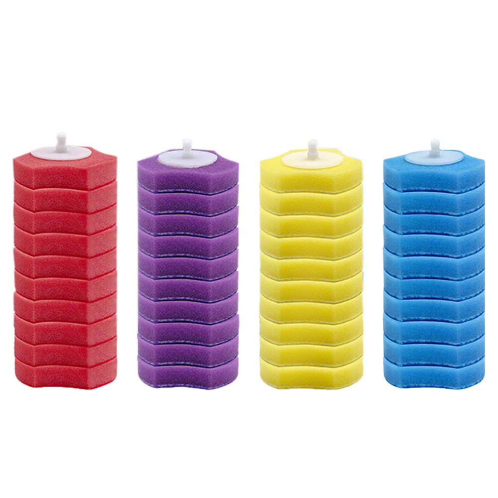 40 Pack Color Coded Toilet Brush Refill Heads with Fresh Scents 4 Colors