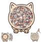 135 Pieces Colored Cat Shaped Wooden Jigsaw Puzzle With Stand For Cat Lovers