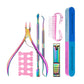 7Pcs Nail Cuticle Nipper Cuticle Pusher Tweezers Nail Cuticle Oil Dead Skin Remover Manicure Tool Kit