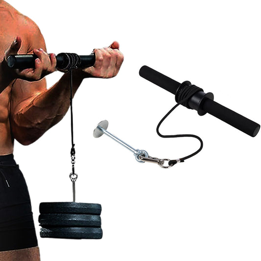 Forearm Wrist Grip Strength Roller Bar Home Gym Trainer