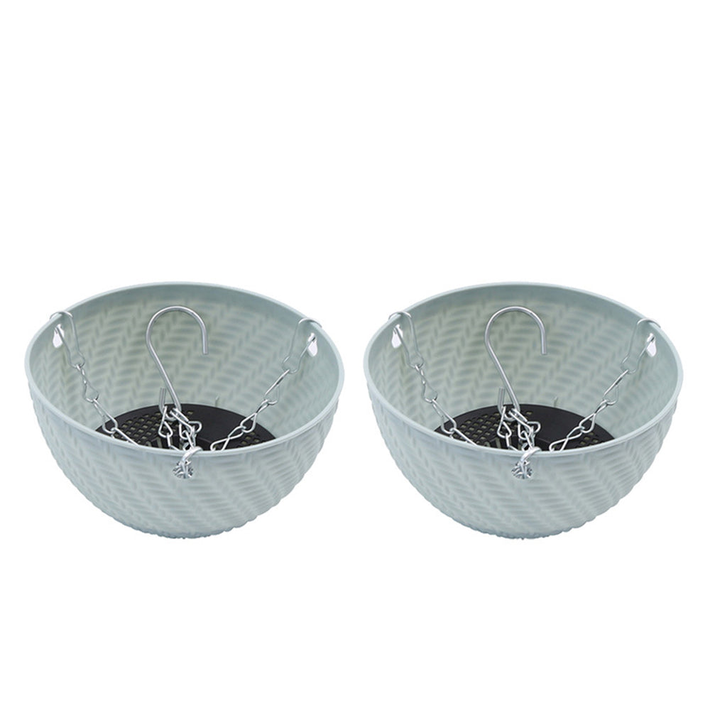 2Pcs Hanging Flower Basket with Drainage Holes and Chain