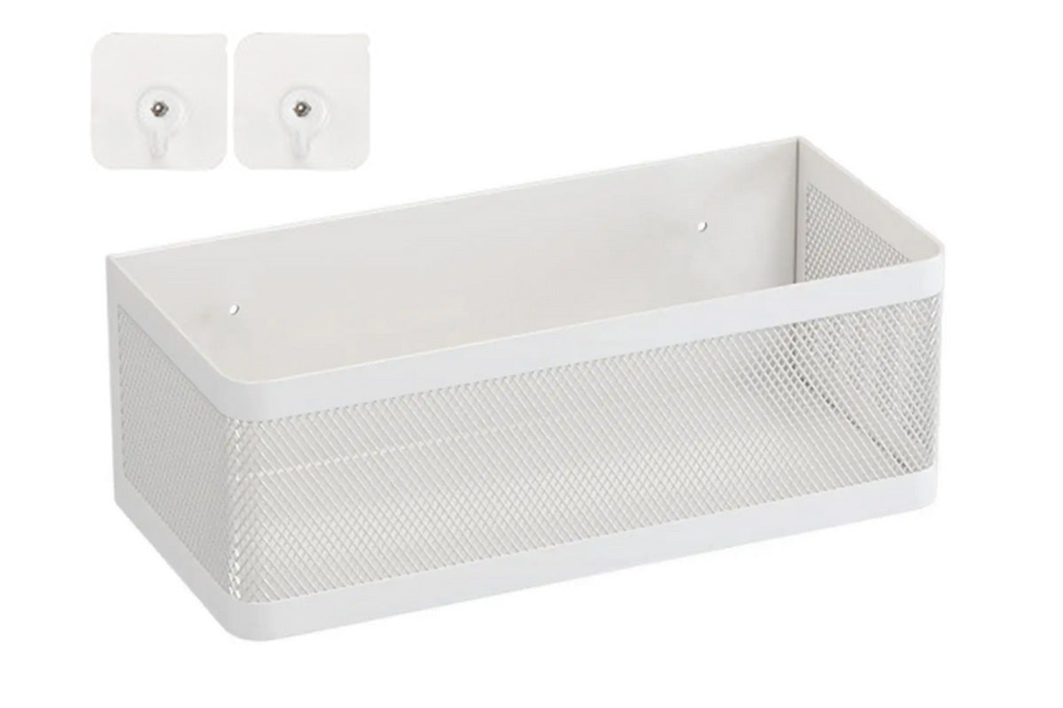 No-Drill Wall-Mounted Metal Storage Rack for Kitchen & Bathroom Garlic Ginger Green Onion Organizer