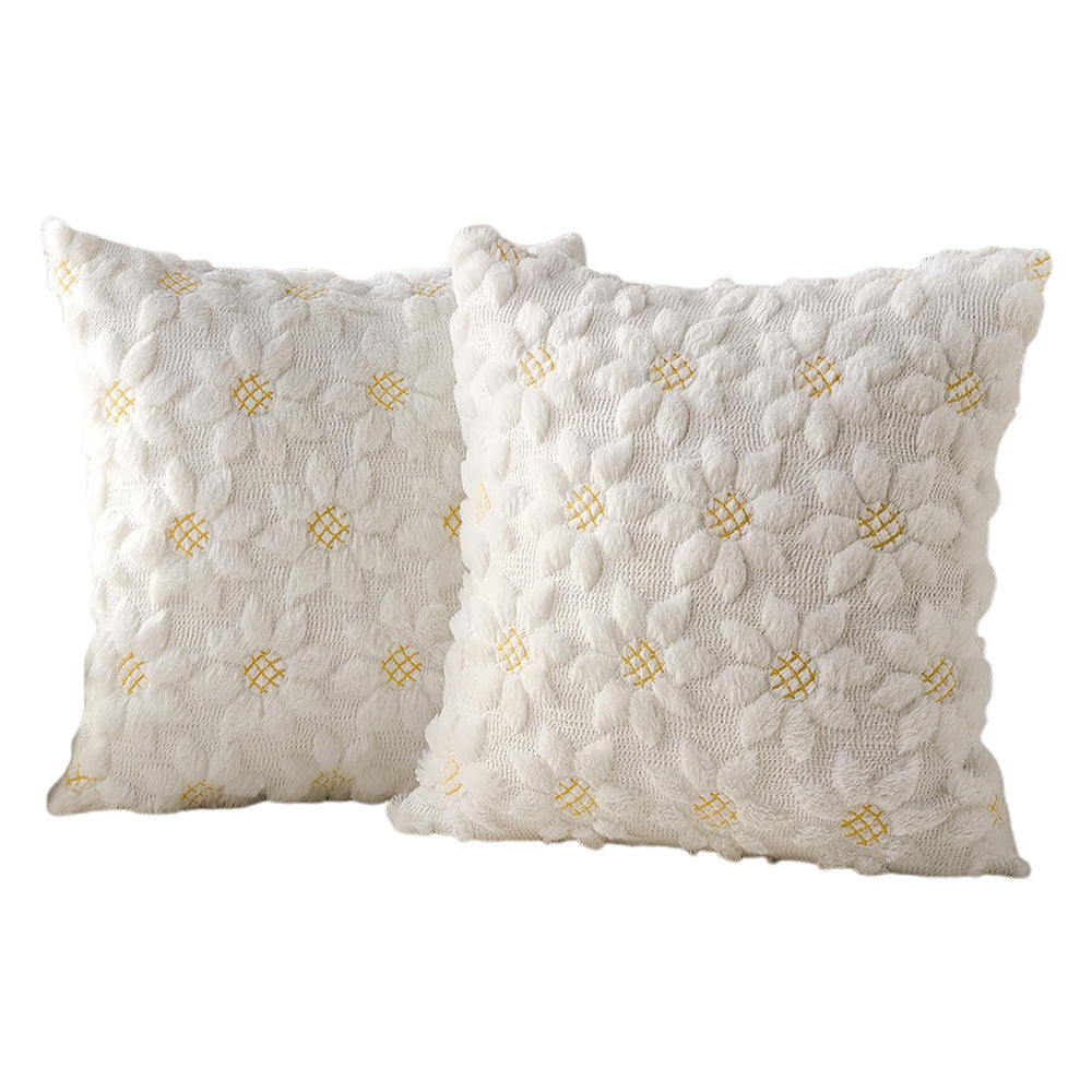 2Pcs Spring Floral Throw Pillow Covers for Couch Sofa Bed Square Cushion Cases-Sunflowers