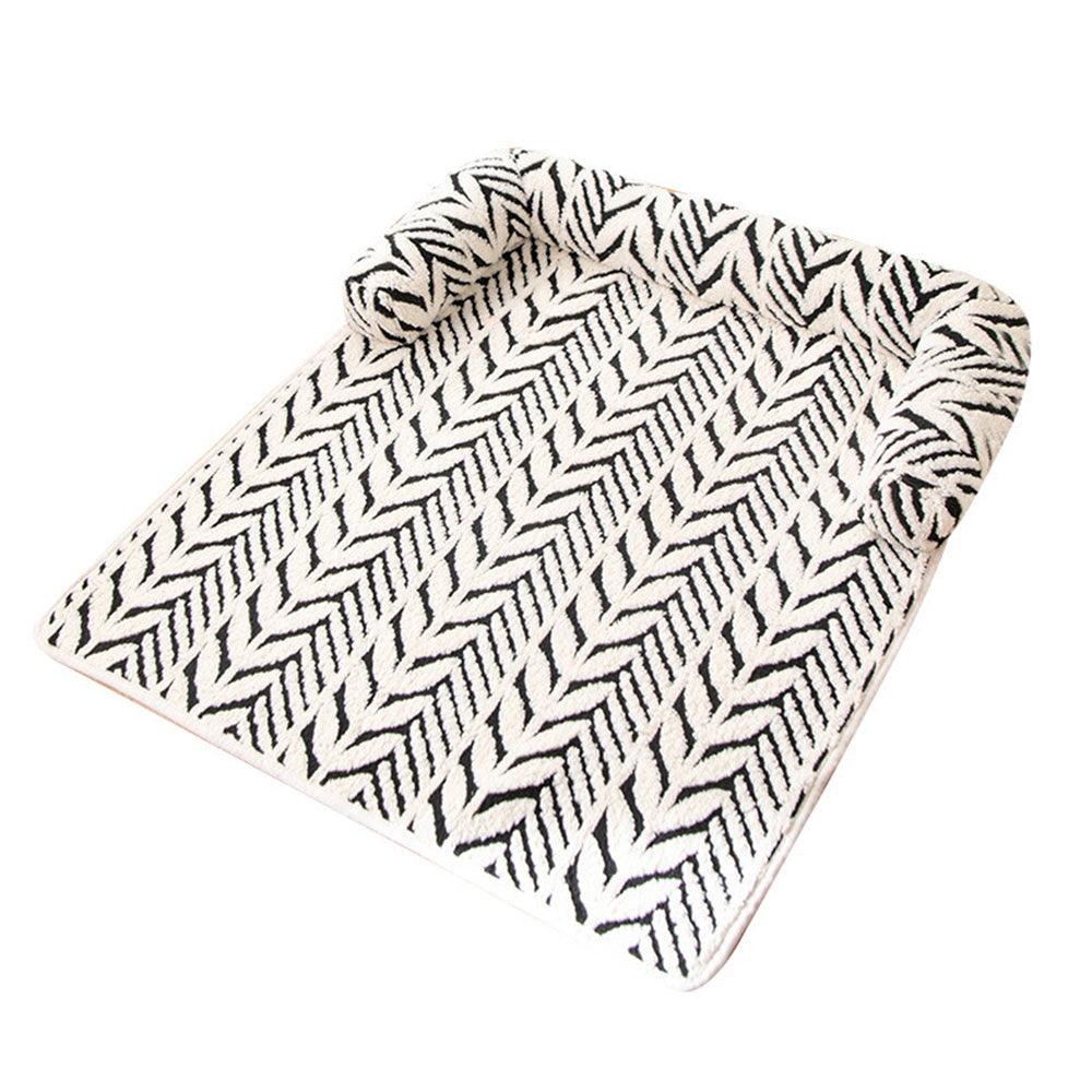 Thick Plush Non Slip Pet Mat for Sofa Chair Window Seat-Black