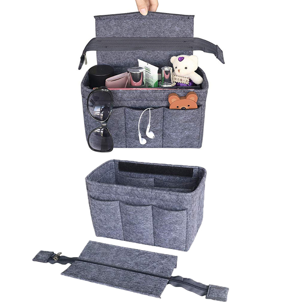 Felt Purse Insert Tote Bag Liner with Removable Zipper