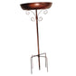Vintage Metal Bird Bath & Feeder Bowl Weather-Resistant Garden Stand for Outdoor Yard Decor