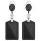 2Pcs PU ID Card Holder with Retractable Badge Reel