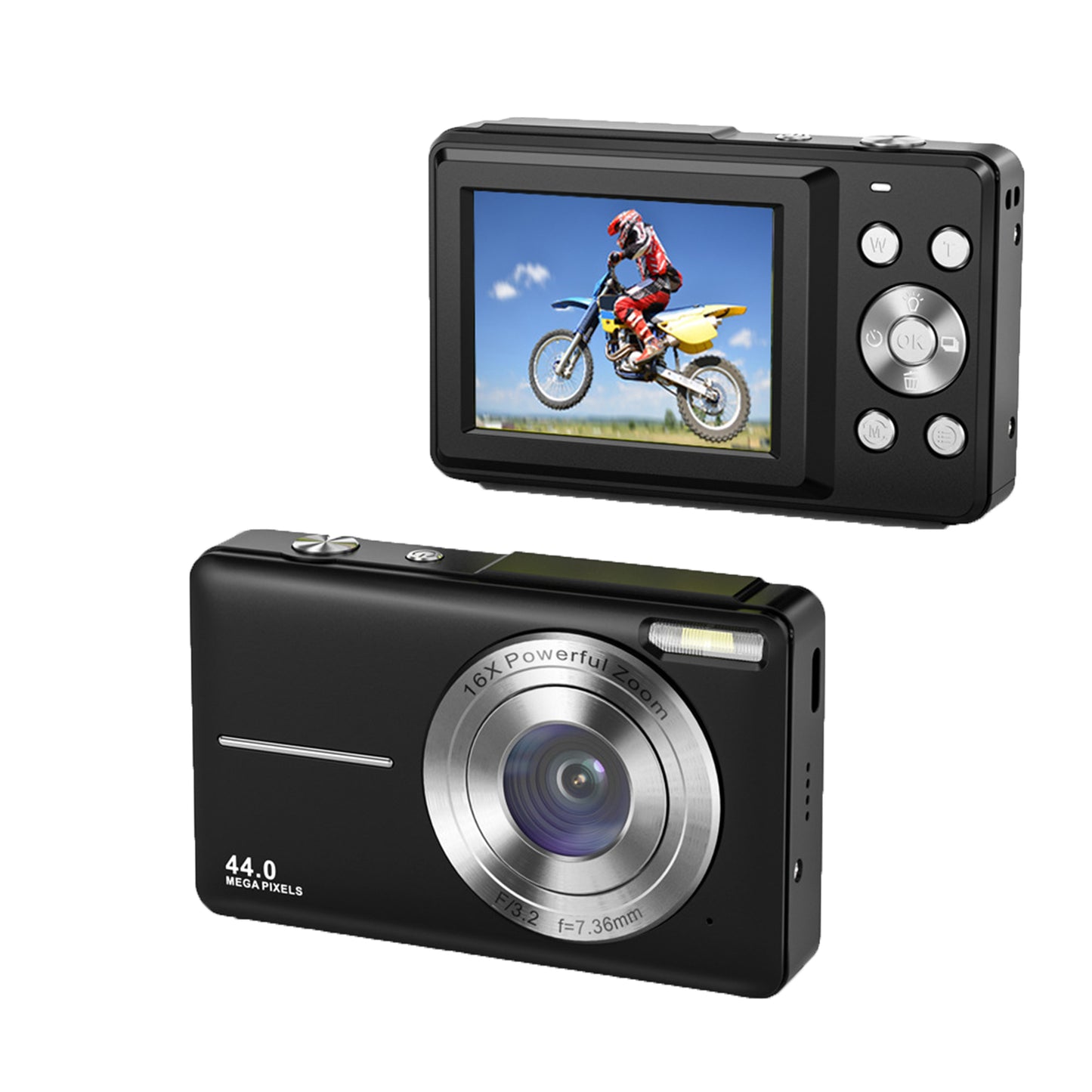 44MP Compact Portable Digital Camera 16X Zoom with 32GB Card for Kids