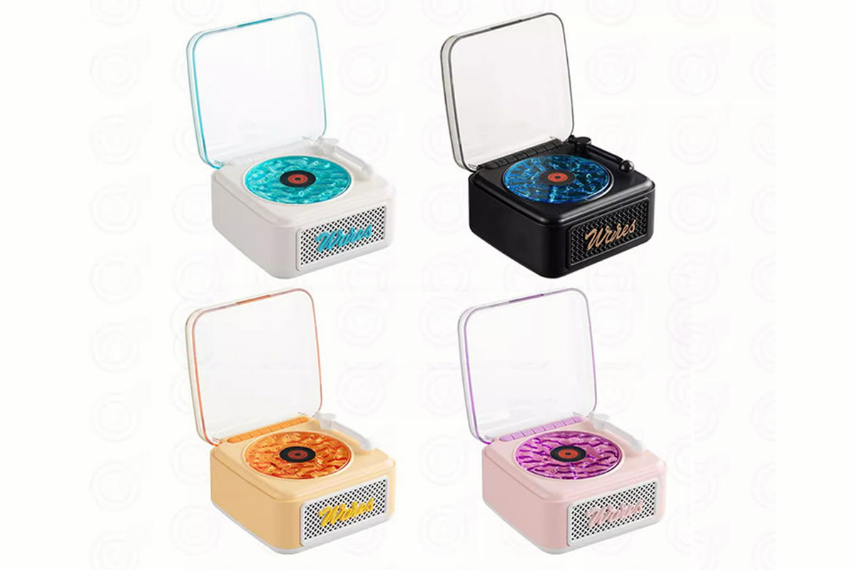 Record Player Shaped Bluetooth Speaker White Noise Projection Lamp