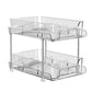 2 Tier Bathroom Storage Organizer with Dividers Makeup Desktop Storage Rack