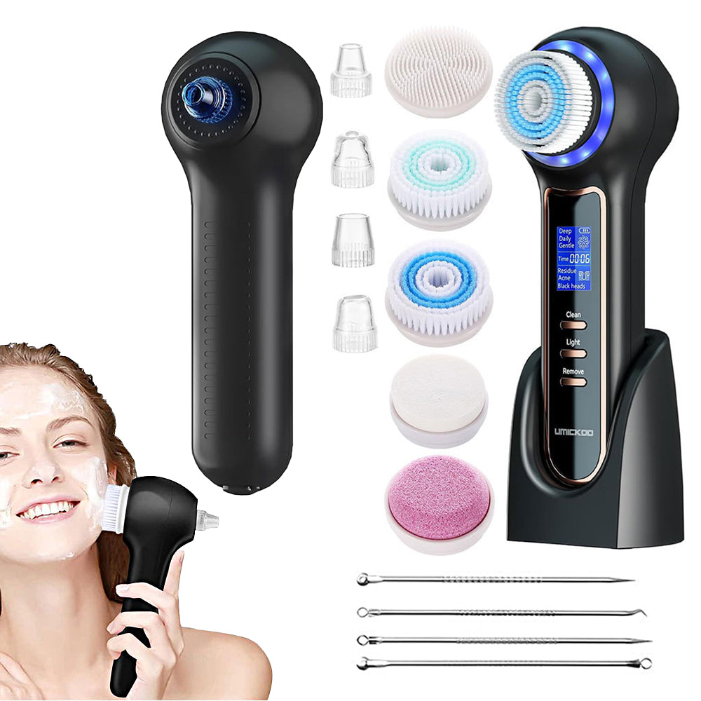 2-in-1 Rechargeable Facial Cleansing Brush with LCD Screen