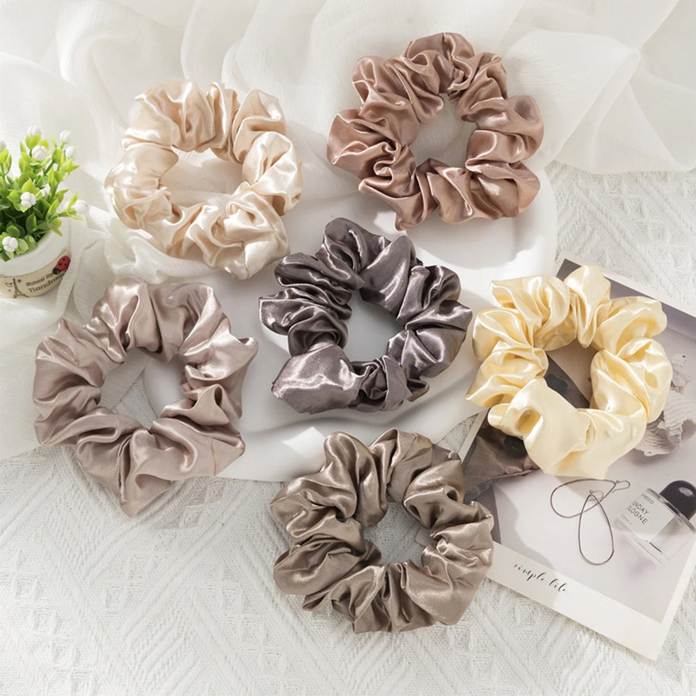 12Pcs Satin Scrunchies Soft Hair Ties Fashion Hair Bands Hair Accessories for Women Girls