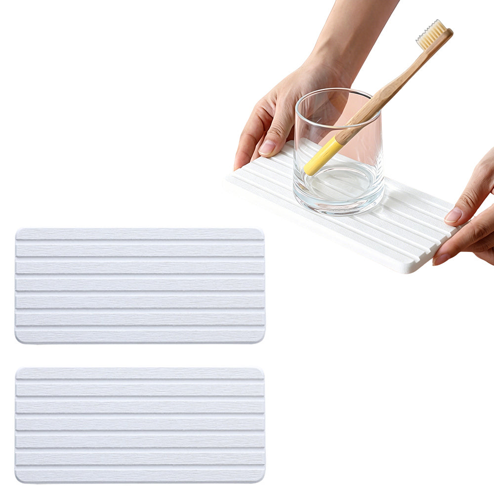 2 Pack Water Absorbent Diatomite Coasters Quick Drying Drink Mat for Table