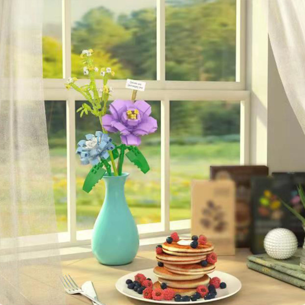 DIY Building Blocks Flowers Artificial Flowers Building Toys