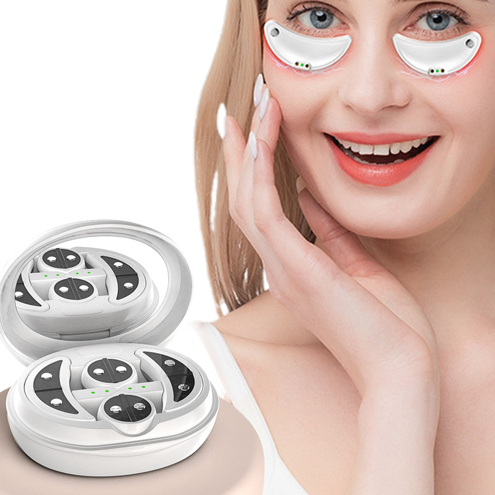 2-in-1 Electric Facial and Eye Massager Set with Red Light and Microcurrent