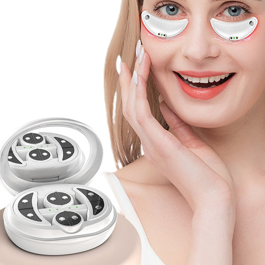 2-in-1 Electric Facial and Eye Massager Set with Red Light and Microcurrent