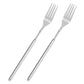 2Pcs Stainless Steel Telescopic Extendable Dinner Fruit Dessert Long Cutlery Forks