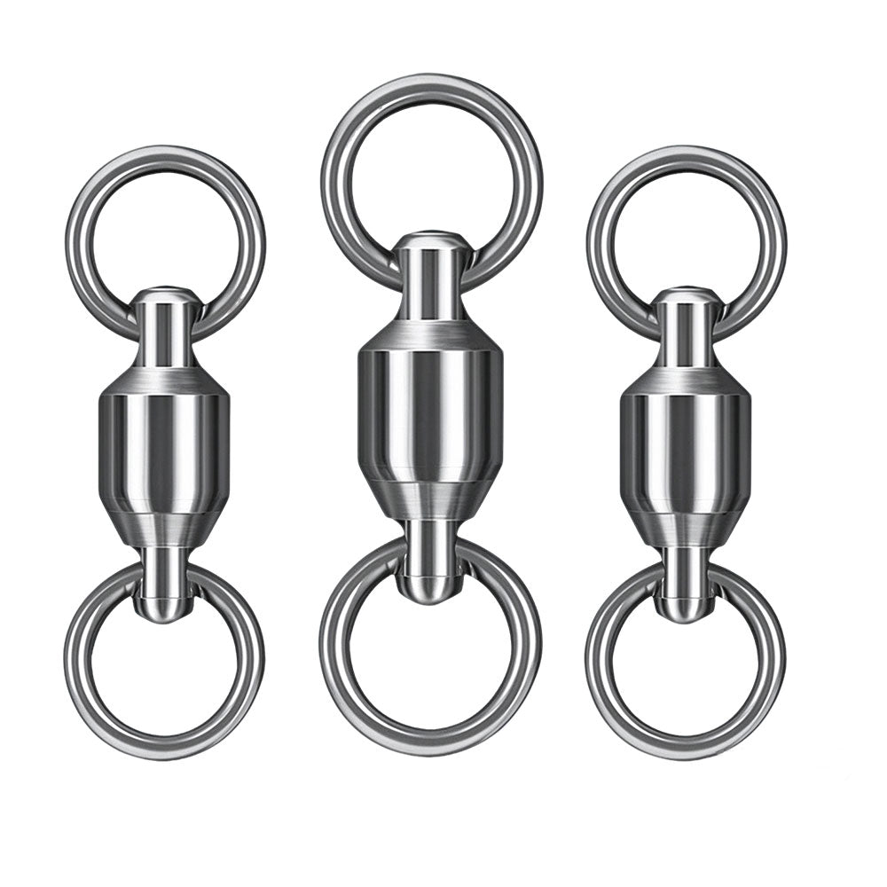 25 Pack Ball Bearing Swivels Stainless Steel Solid Welded Rings Fishing Tackle