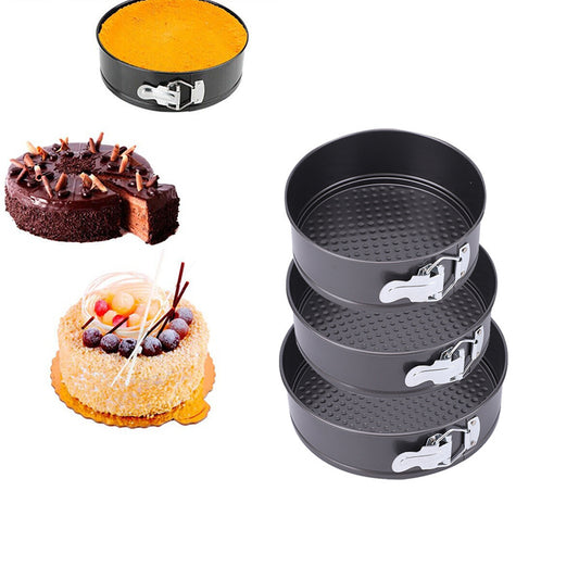 3Pcs Round Springform Cake Pan Set with Clasp