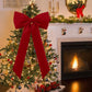 Large Christmas Bow Decoration Velvet Hanging Ornament for Tree Wall Door Holiday Decor