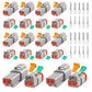 10 Kit 2 Pin Connectors for DT Deutsch Water-resistant Automotive Electrical Connector for Car