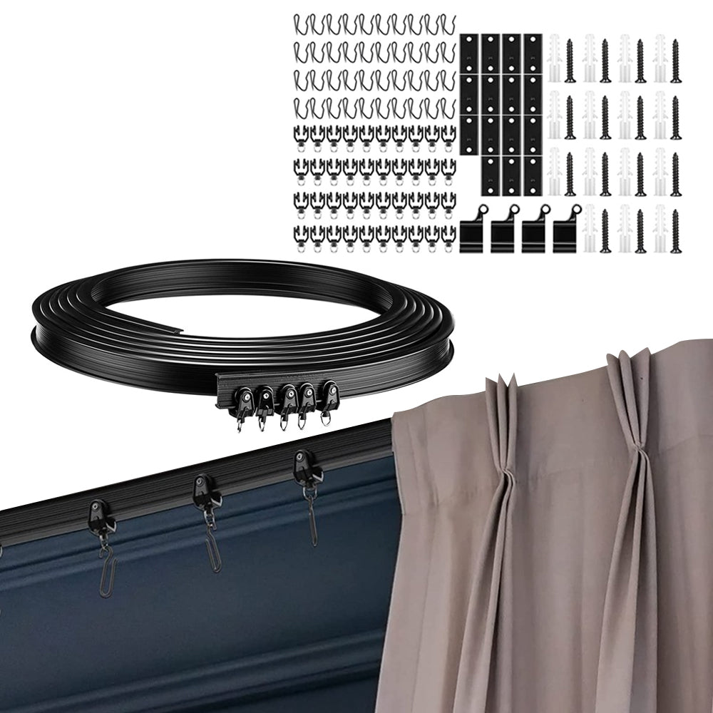 5m Heavy Duty Curtain Rail Track Set Flexible Rail Window Curtain Track
