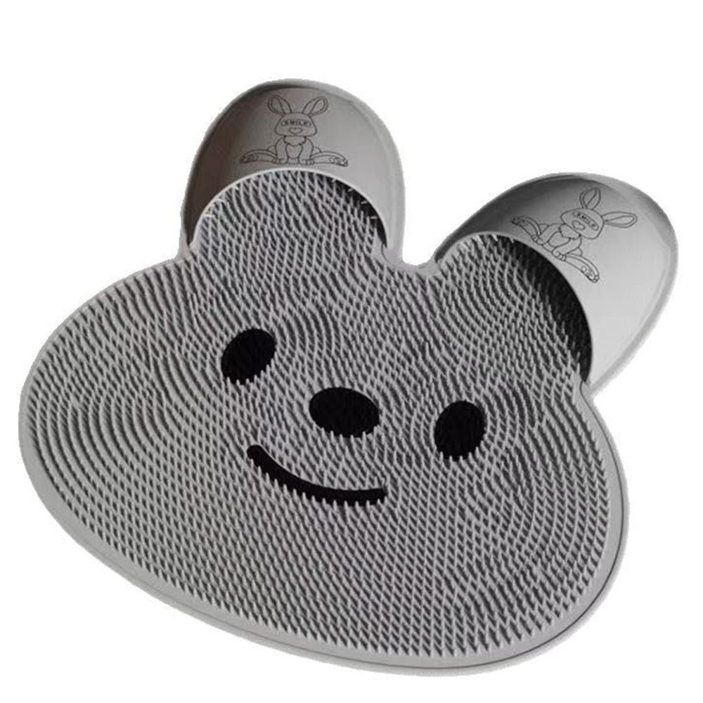 Shower Foot Scrubber Mat Rabbit-Shaped Silicone Foot Scrubber Pad