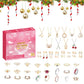 Christmas Jewelry Advent Calendar Set Earrings Rings Necklaces Keychains