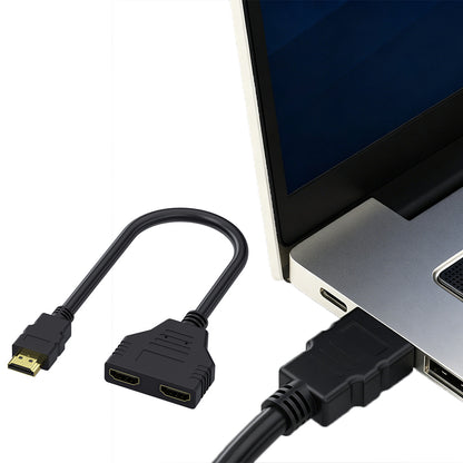 HDMI Splitter Adapter Cable 1 in 2 Out Male to Dual Female 1080P