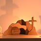 Easter Empty Tomb Easter Scene And Cross Decoration Wood Easter Resurrection Scene For Tiered Tray