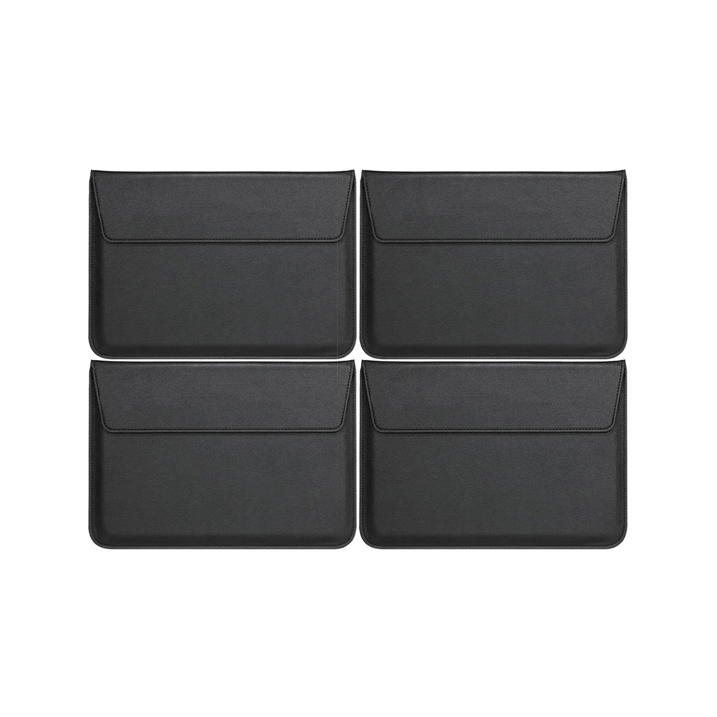 4Pcs PU Leather Sleeve Case Laptop Bag with Stand for Macbook 11 13 15 inches