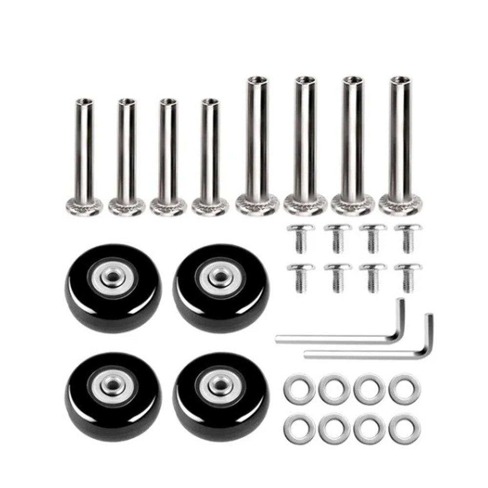 2 Sets of 2 Luggage Suitcase Replacement Wheels Rubber Swivel Caster Wheels Bearings Repair Kits