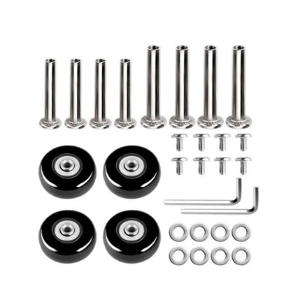 2 Sets of 2 Luggage Suitcase Replacement Wheels Rubber Swivel Caster Wheels Bearings Repair Kits