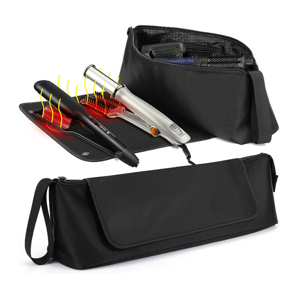 Hot Hair Tools Travel Bag with Heat Resistant Mat for Curling Iron Straightener