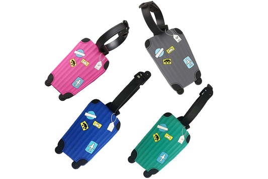 4Pcs PVC Luggage Tags Cute Travel ID Labels Baggage Tag for Suitcase Backpack