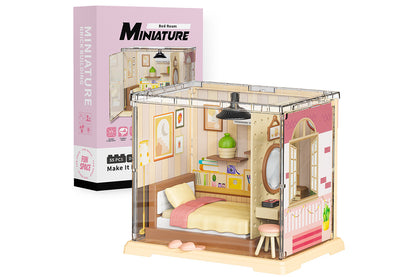 DIY Miniature Dollhouse Kit 3D Puzzle Dollhouse Toy with Dust Cover and Light