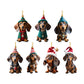 Merry Christmas Dachshund Dog Christmas Ornaments 7Pcs for Christmas Tree Hanging Decoration