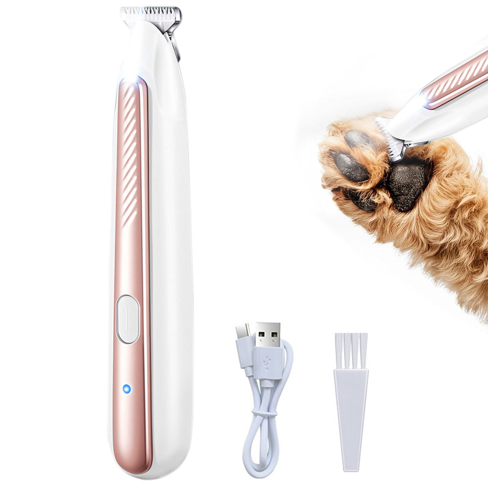 Dog Paw Trimmer Low Noise with LED Light Pet Paw Grooming Clippers