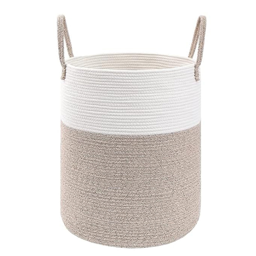 Large Woven Laundry Basket Cotton Rope Hamper for Laundry Toys & Blankets