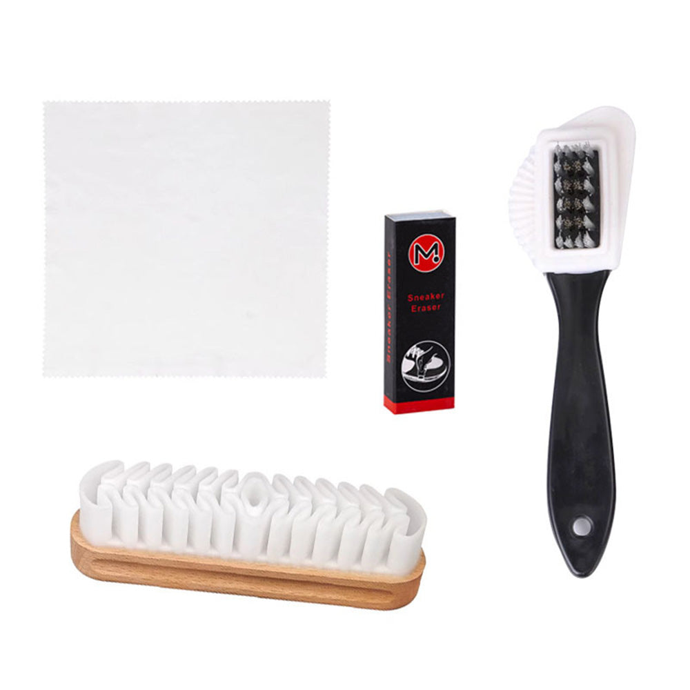 4 Piece Suede Leather Shoe Cleaning Brush Set with Cloth and Eraser