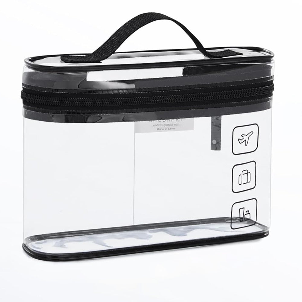 2 X Clear Toiletry Bag with 28Pcs Disposable Compressed Towels
