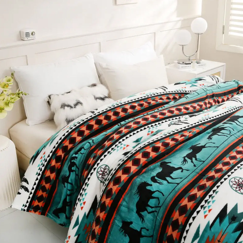 Geometry Pattern Travel Couch Bed Plush Blanket