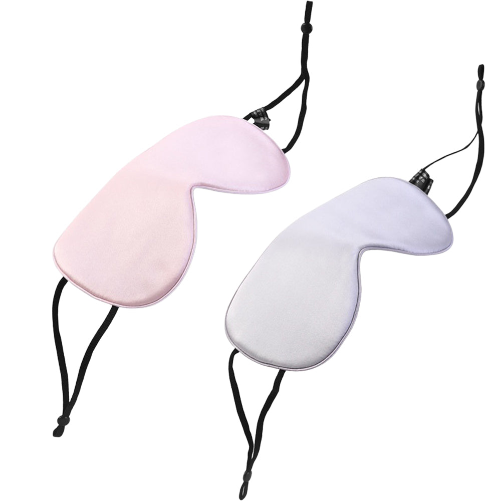 2Pcs Silk Sleep Eye Mask Soft Mulberry Silk Blindfold for Men and Women