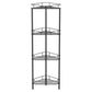 4 Tier No Drill Corner Shower Shelf with Hooks