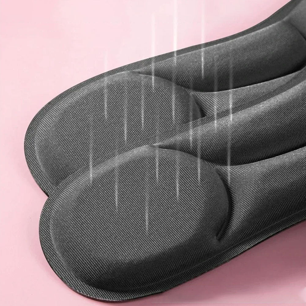 2 Pairs 5D Memory Foam Insoles Unisex Inner Sole Insert Air Cushion Heel Foot Shoe Pads