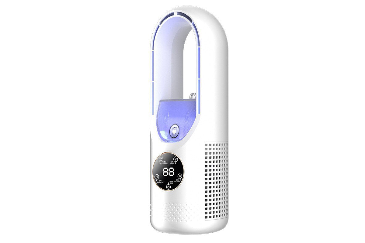 Desk Bladeless Fan with Humidifier USB-Powered Portable Air Conditioner Fan with LED Display
