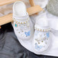 Set of Vintage Butterfly Flower Pearl Chain Decoration for Croc Shoes