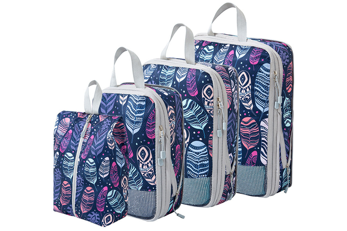 4Pcs Set Compression Packing Cubes for Travel Expandable Organizer Cubes